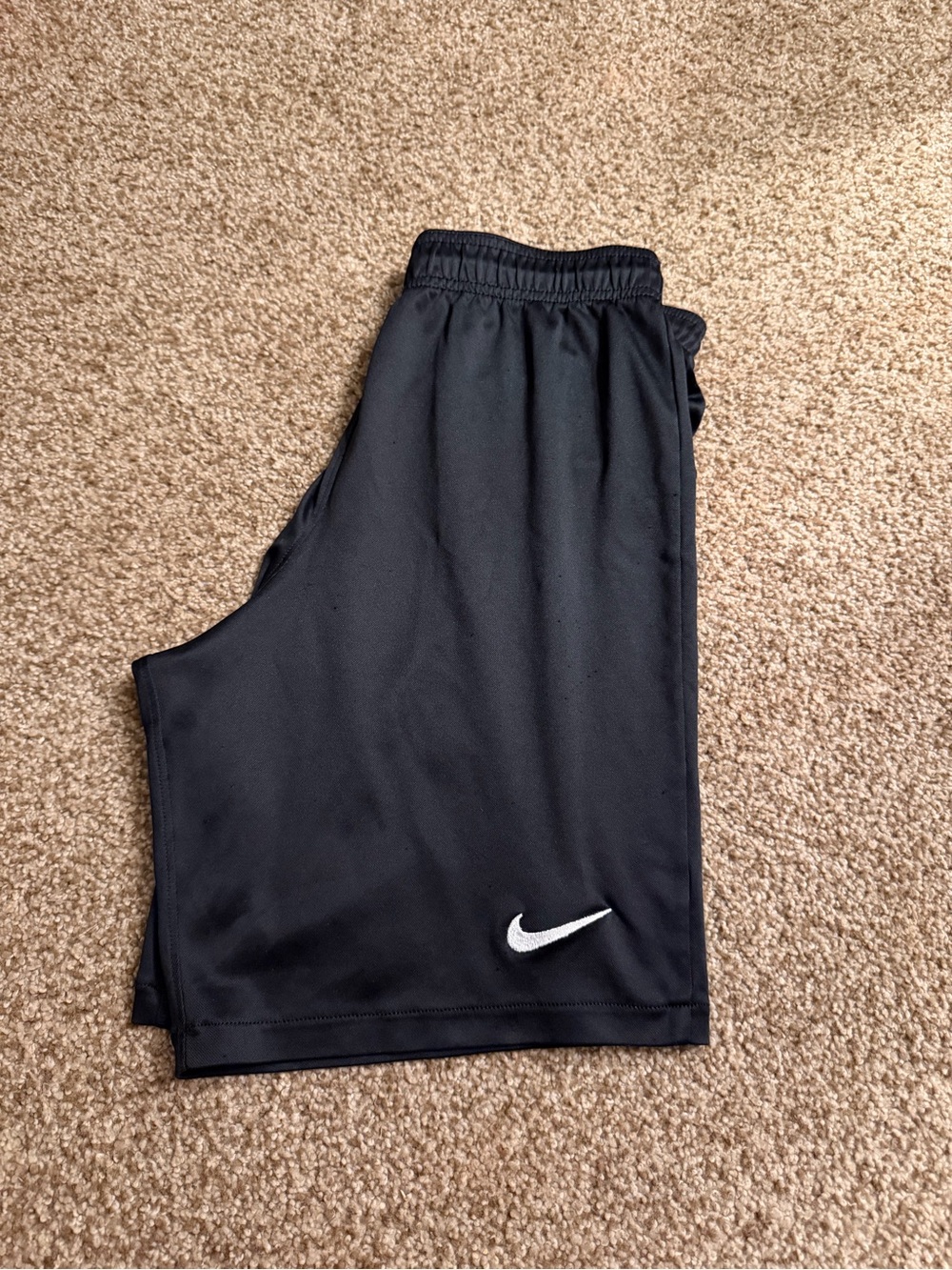 Nike Black Kids Athletic Shorts with White Swoosh